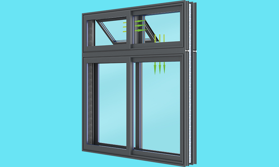 伊新80 双排型通风隔声窗系列